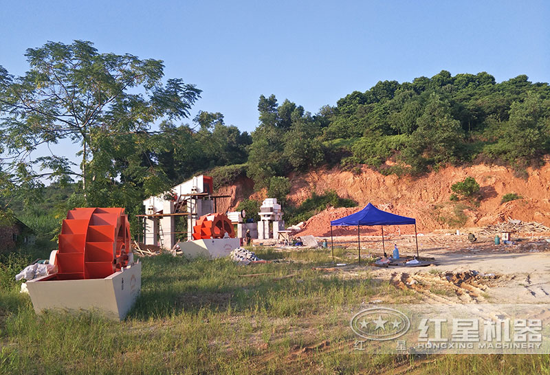 洗石子的機器生產線搭建現(xiàn)場