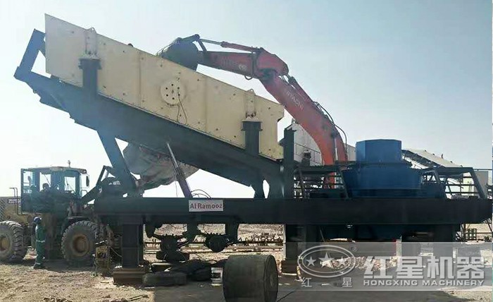 移動型石子制沙機(jī)作業(yè)現(xiàn)場