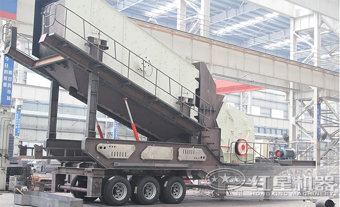 紅星鵝卵石打石機(jī)破碎、篩分一體化作業(yè)