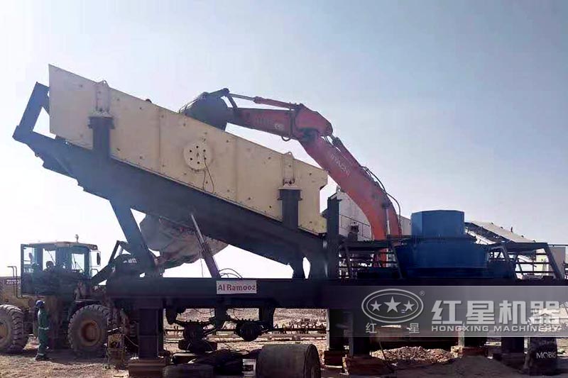 制砂、篩分一體化移動式鵝卵石篩選機